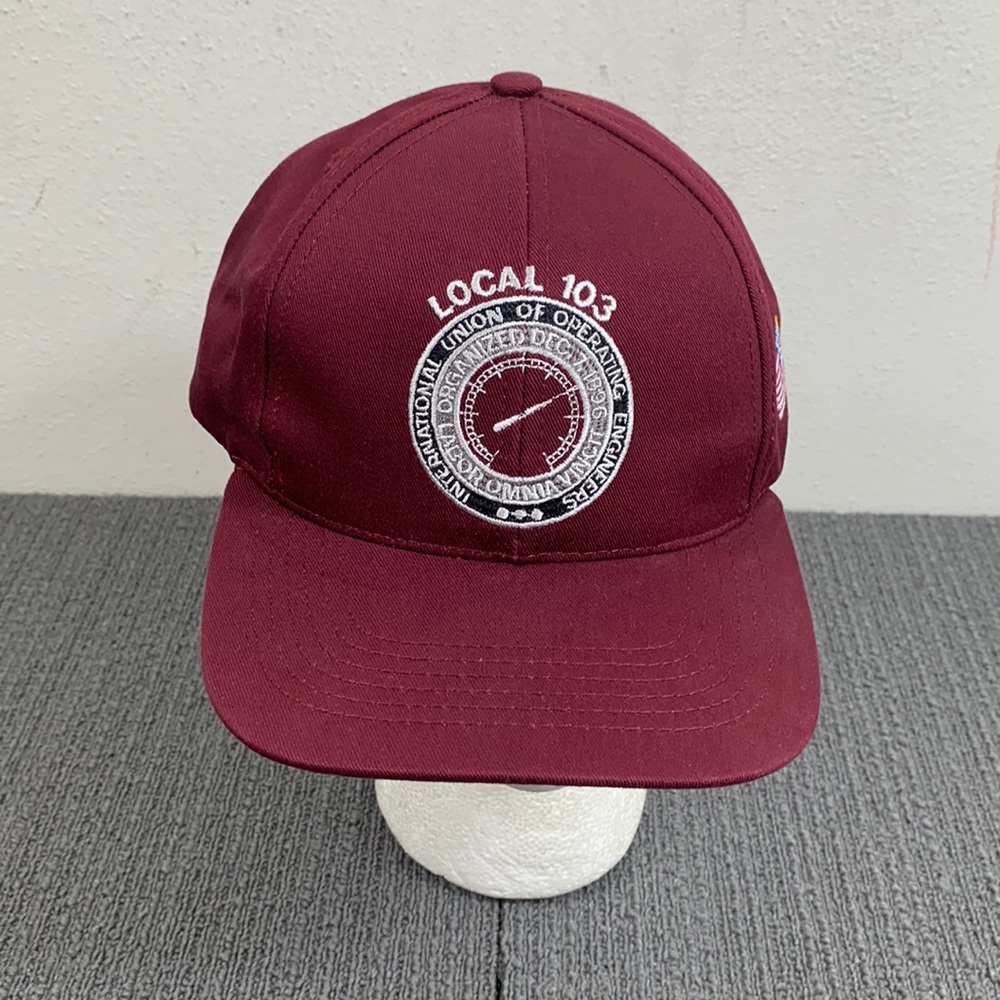 Vintage Local 103 Snapback Hat Mens Adjustable Maroon Baseball Cap Graffiti
